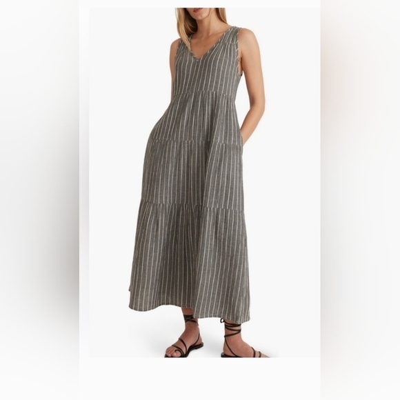 Marine Layer Gray Striped Maxi Dress - Picture 3 of 7